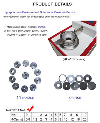 Testeur de perméabilité à l'air du tissu numérique textile du laboratoire Liyi